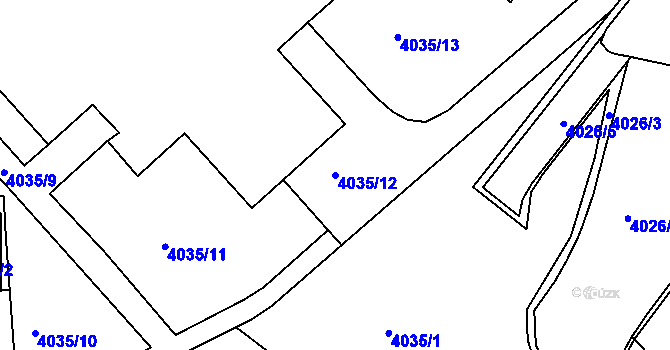 Parcela st. 4035/12 v KÚ Liberec, Katastrální mapa