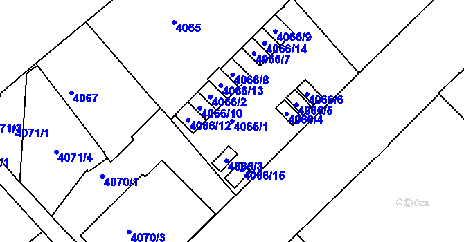 Parcela st. 4066/1 v KÚ Liberec, Katastrální mapa