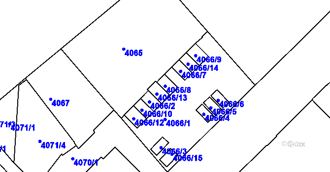 Parcela st. 4066/8 v KÚ Liberec, Katastrální mapa