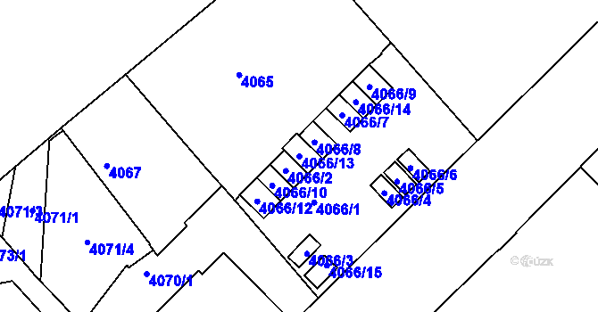 Parcela st. 4066/13 v KÚ Liberec, Katastrální mapa