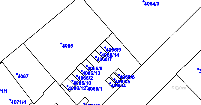 Parcela st. 4066/14 v KÚ Liberec, Katastrální mapa