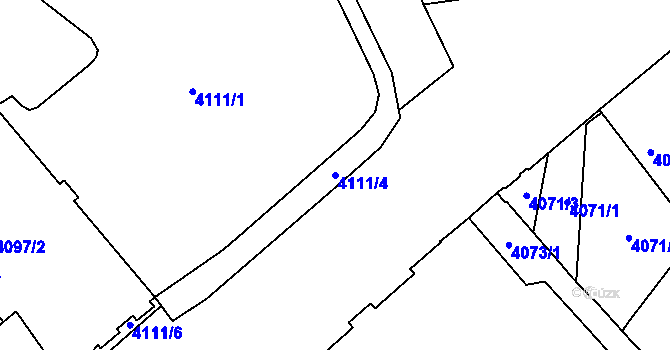 Parcela st. 4111/4 v KÚ Liberec, Katastrální mapa