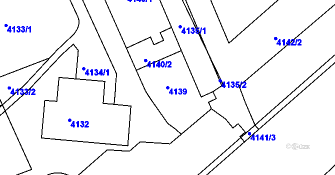 Parcela st. 4139 v KÚ Liberec, Katastrální mapa