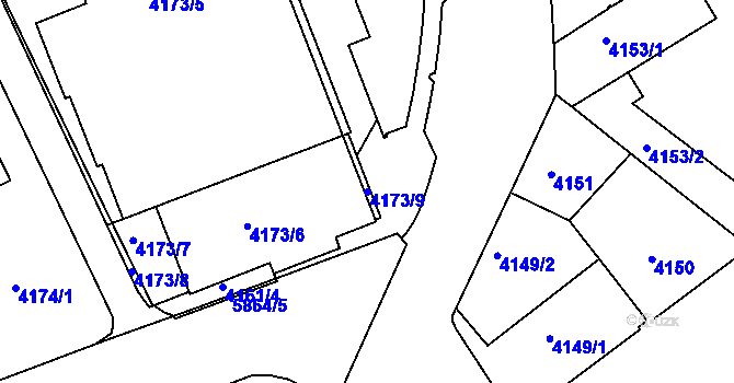 Parcela st. 4173/9 v KÚ Liberec, Katastrální mapa