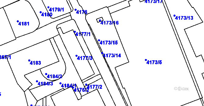 Parcela st. 4173/14 v KÚ Liberec, Katastrální mapa