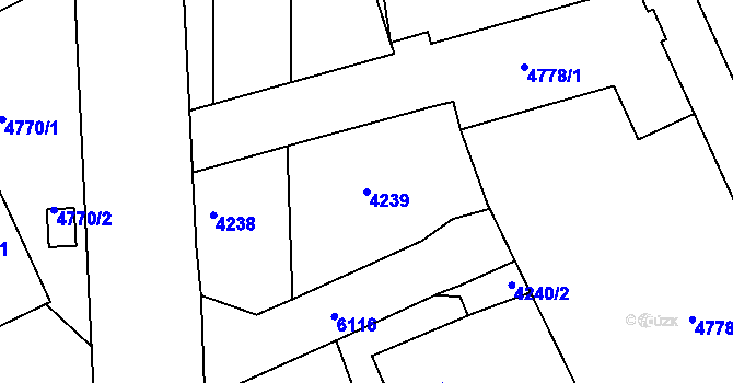 Parcela st. 4239 v KÚ Liberec, Katastrální mapa