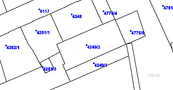Parcela st. 4249/2 v KÚ Liberec, Katastrální mapa