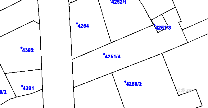 Parcela st. 4251/4 v KÚ Liberec, Katastrální mapa
