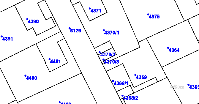 Parcela st. 4370/2 v KÚ Liberec, Katastrální mapa