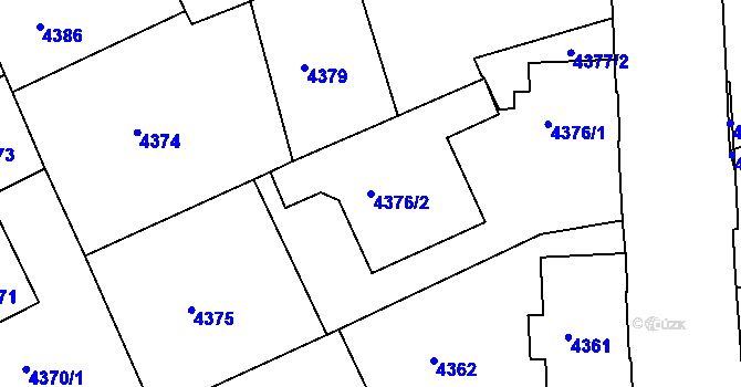 Parcela st. 4376/2 v KÚ Liberec, Katastrální mapa
