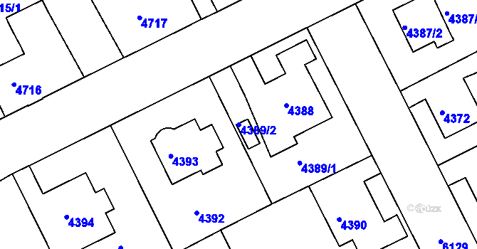 Parcela st. 4389/2 v KÚ Liberec, Katastrální mapa