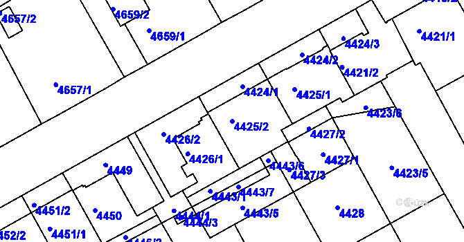 Parcela st. 4425/2 v KÚ Liberec, Katastrální mapa