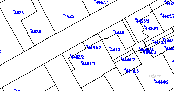 Parcela st. 4451/2 v KÚ Liberec, Katastrální mapa