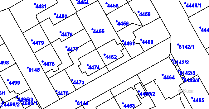 Parcela st. 4462 v KÚ Liberec, Katastrální mapa