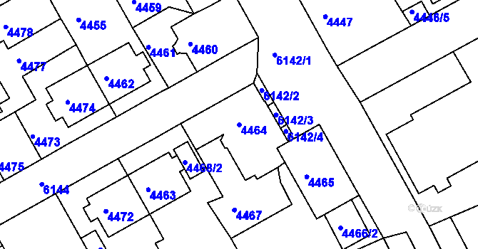 Parcela st. 4464 v KÚ Liberec, Katastrální mapa