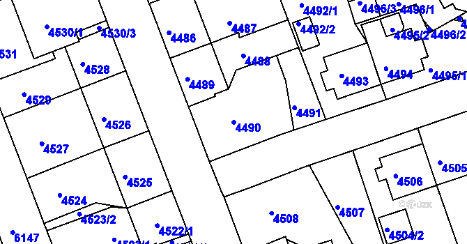Parcela st. 4490 v KÚ Liberec, Katastrální mapa