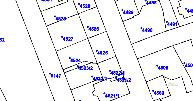 Parcela st. 4525 v KÚ Liberec, Katastrální mapa