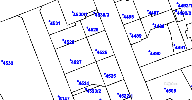Parcela st. 4526 v KÚ Liberec, Katastrální mapa