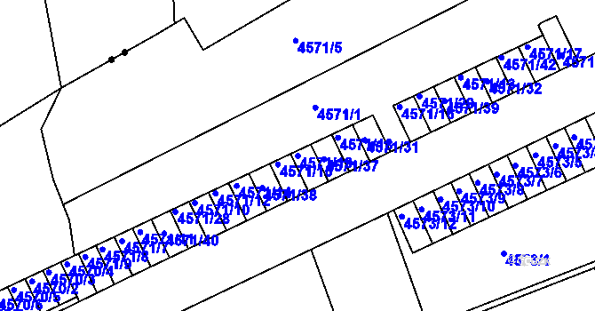 Parcela st. 4571/19 v KÚ Liberec, Katastrální mapa