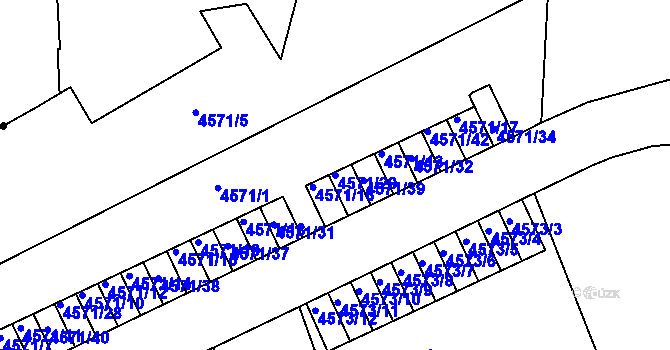 Parcela st. 4571/29 v KÚ Liberec, Katastrální mapa