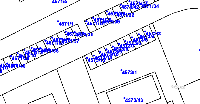 Parcela st. 4573/10 v KÚ Liberec, Katastrální mapa