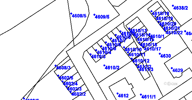 Parcela st. 4610/4 v KÚ Liberec, Katastrální mapa