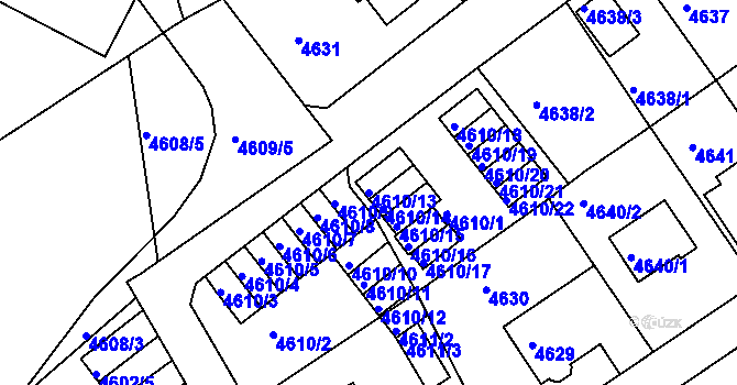 Parcela st. 4610/13 v KÚ Liberec, Katastrální mapa
