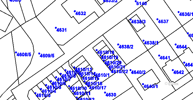 Parcela st. 4610/18 v KÚ Liberec, Katastrální mapa
