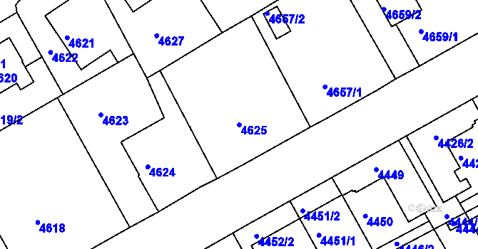 Parcela st. 4625 v KÚ Liberec, Katastrální mapa