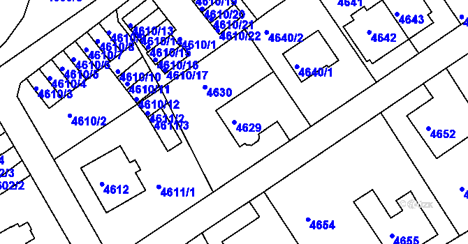 Parcela st. 4629 v KÚ Liberec, Katastrální mapa