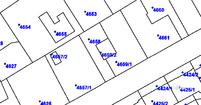 Parcela st. 4659/2 v KÚ Liberec, Katastrální mapa