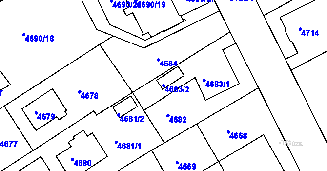 Parcela st. 4683/2 v KÚ Liberec, Katastrální mapa