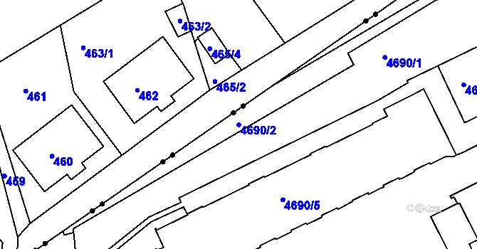Parcela st. 4690/2 v KÚ Liberec, Katastrální mapa