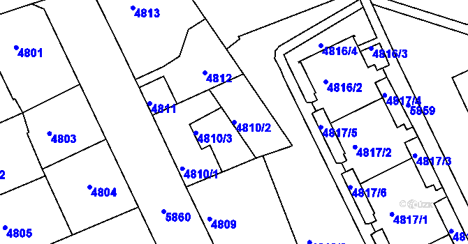 Parcela st. 4810/2 v KÚ Liberec, Katastrální mapa