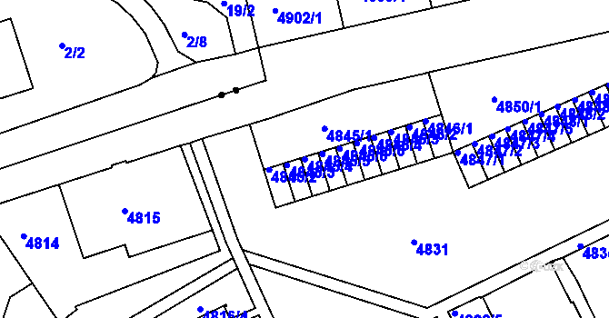 Parcela st. 4845/4 v KÚ Liberec, Katastrální mapa