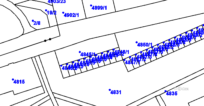 Parcela st. 4846/3 v KÚ Liberec, Katastrální mapa