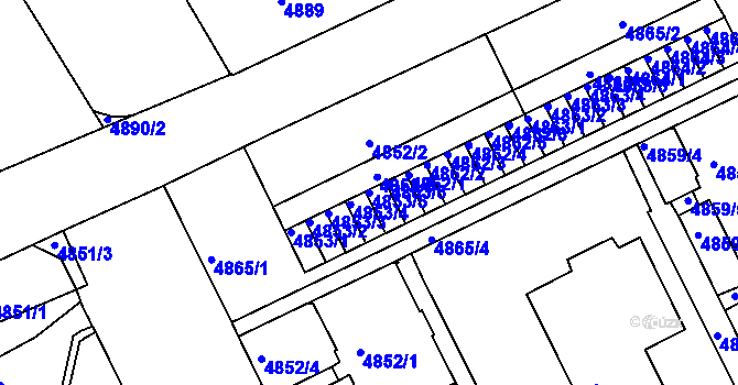 Parcela st. 4853/5 v KÚ Liberec, Katastrální mapa
