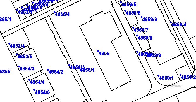 Parcela st. 4855 v KÚ Liberec, Katastrální mapa
