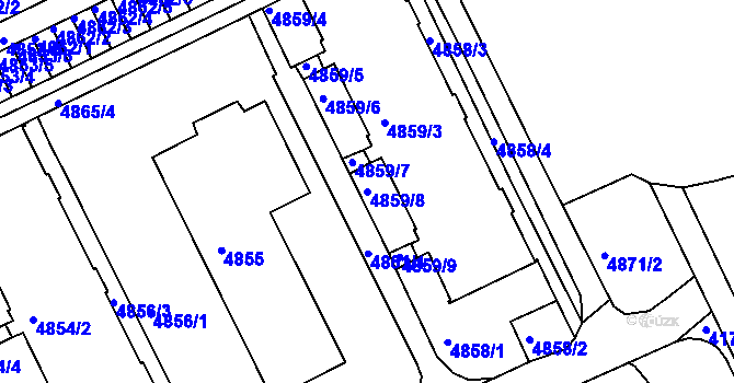 Parcela st. 4859/8 v KÚ Liberec, Katastrální mapa