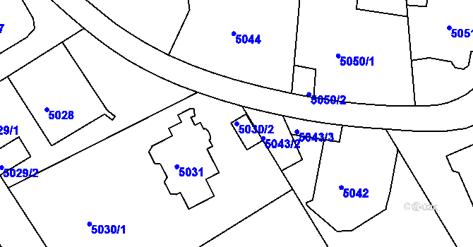 Parcela st. 5030/2 v KÚ Liberec, Katastrální mapa