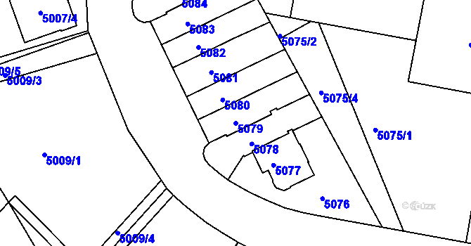 Parcela st. 5079 v KÚ Liberec, Katastrální mapa