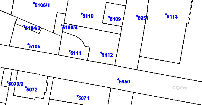Parcela st. 5112 v KÚ Liberec, Katastrální mapa