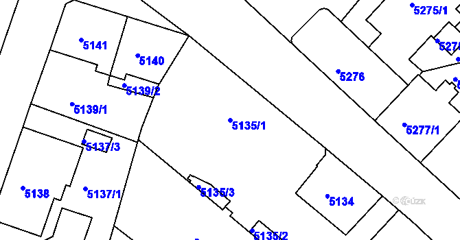Parcela st. 5135/1 v KÚ Liberec, Katastrální mapa