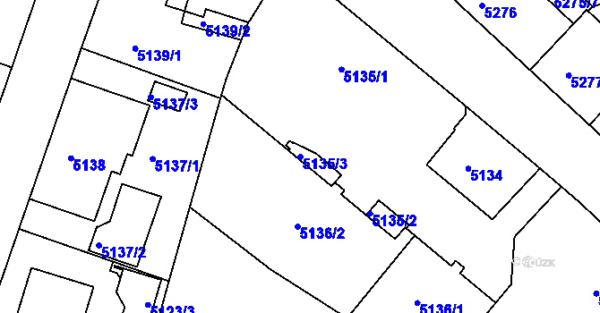 Parcela st. 5135/3 v KÚ Liberec, Katastrální mapa