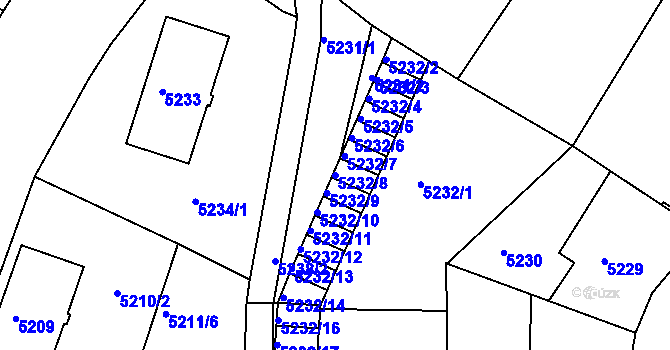 Parcela st. 5232/8 v KÚ Liberec, Katastrální mapa