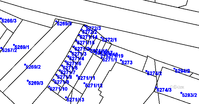 Parcela st. 5271/18 v KÚ Liberec, Katastrální mapa