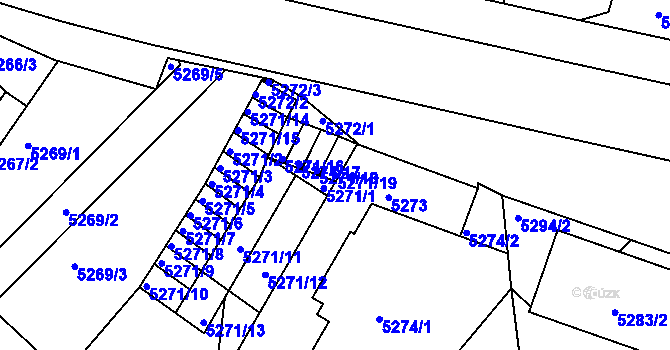 Parcela st. 5271/19 v KÚ Liberec, Katastrální mapa