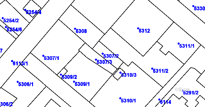 Parcela st. 5307/2 v KÚ Liberec, Katastrální mapa