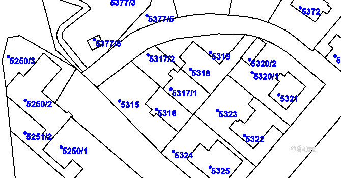 Parcela st. 5317/1 v KÚ Liberec, Katastrální mapa