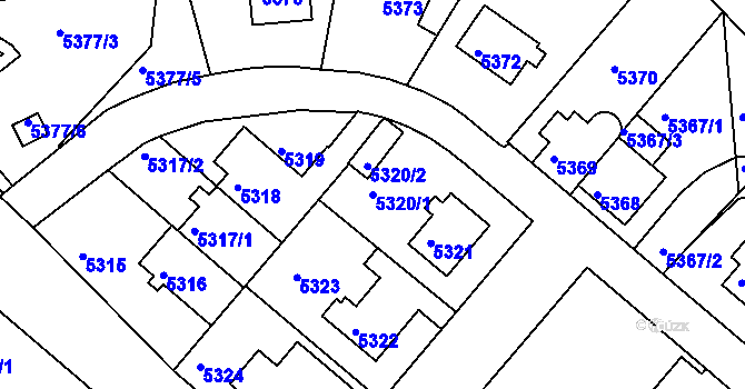 Parcela st. 5320/1 v KÚ Liberec, Katastrální mapa